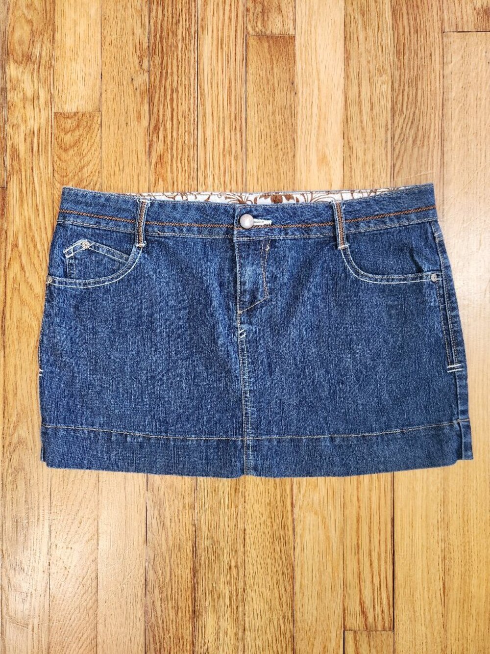 Low Rise Denim Mini Skirt Y2K Womens Juniors